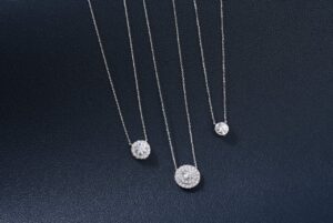 Close-Up Shot of Diamond Necklaces